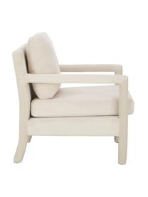 Fluwelen fauteuil Claudette in beige, Bekleding: fluweel (100% polyester), Frame: massief grenenhout, multi, Beige, B 65 x H 75 cm