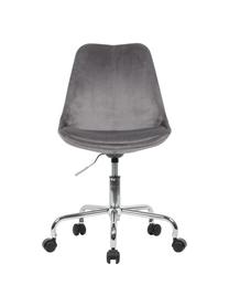 Chaise de bureau pivotante en velours Lenka, hauteur ajustable, Velours gris, larg. 65 x prof. 56 cm