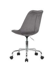 Chaise de bureau pivotante en velours Lenka, hauteur ajustable, Velours gris, larg. 65 x prof. 56 cm