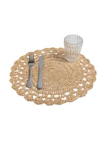 Set de table rond en fibre de papier Chocolate, 6 élém., Fibres de papier, Tons bruns, tons beiges, Ø 38 cm