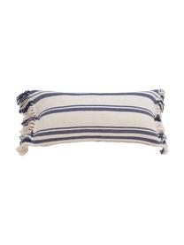 Poszewka na poduszkę Juarez, 100% bawełna, Odcienie kremowego, ciemny niebieski, S 30 x D 60 cm