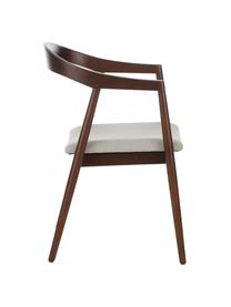 Silla con reposabrazos de madera con asiento tapizado Lloyd, Tapizado: poliéster Alta resistenci, Estructura: madera de abedul contrach, Beige, abedul, An 57 x F 54 cm