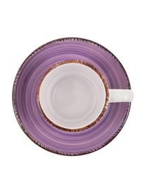 Handbemalte Espressotassen mit Untertassen Baita, 6er-Set, Steingut (Dolomitstein), handbemalt, Bunt, Ø 7 x H 6 cm, 90 ml