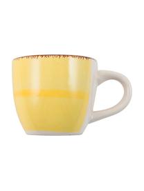 Tazas espresso con platito Baita, 6 uds., Gres (dolomita) pintado artesanalmente, Multicolor, Ø 7 x Al 6 cm, 90 ml