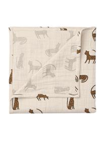 Wickeltuch Ben, 100 % Baumwolle, Hellbeige, Braun, B 110 x L 110 cm