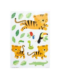 Wandstickersset Jungle Tiger, 17-delig , Kunststof, Multicolour, 35 x 50 cm