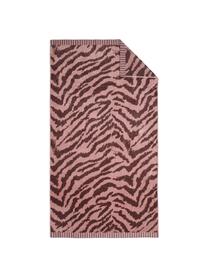 Strandlaken Belen met zebrapatroon in rood/roze, Roze, donkerrood, 100 x 180 cm