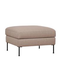 Poggiapiedi contenitore da divano in tessuto taupe Cucita, Rivestimento: tessuto (poliestere) Con , Struttura: legno di pino massiccio, , Piedini: metallo laccato, Tessuto beige, Larg. 75 x Prof. 65 cm