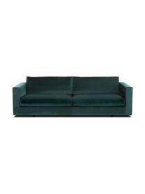 Samt-Sofa Balmira (3-Sitzer) in Dunkelgrün, Bezug: Samt (Polyester) 100.000 , Gestell: Massives Kiefernholz, Samt Dunkelgrün, B 240 x T 96 cm