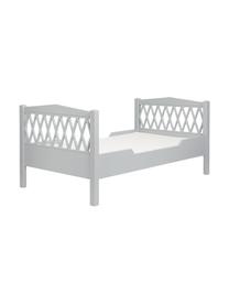 Cama infantil de madera gris para niños Harlequin, Madera de pino, tablero de fibras de densidad media (MDF), pintado con pintura libre de COV, Gris, An 100 x L 170 cm