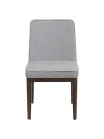 Silla tapizada Koga, Tapizado: 100% poliéster Alta resis, Patas: madera de fresno, Estructura: metal, Tejido gris, madera de fresno oscura, An 47 x Al 86 cm