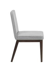 Gestoffeerde stoel Koga in grijs, Bekleding: 100% polyester Met 30.000, Poten: essenhout, Frame: metaal, Geweven stof grijs, B 47 x H 86 cm