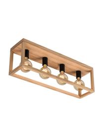 Plafondspot Kago van hout, Bruin, zwart, 68 x 25 cm