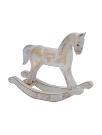 Figura decorativa caballo balalncín de madera Pavo, Tablero de fibras de densidad media recubierto, Gris, beige con efecto envejecido, An 13 x Al 12 cm