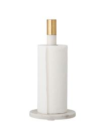 Marmor-Küchenrollenhalter Emira, Dekor: Messing, Weiß, marmoriert, Messingfarben, Ø 15 cm