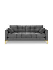 Sofa z aksamitu Mamaia (2-osobowa), Tapicerka: 100% aksamit poliestrowy , Nogi: metal powlekany, Jasnoszary aksamit, S 152 x G 92 cm