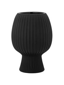 Váza z kameniny v čiernej farbe Dagny, Kamenina, Čierna, Ø 15 x V 22 cm