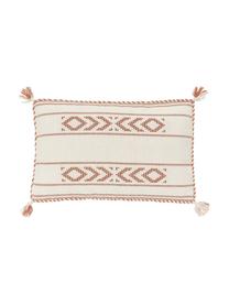 Housse de coussin rectangulaire ethnique Okiro, 100 % coton, Beige, abricot, larg. 30 x long. 50 cm