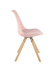 Sedia con seduta in similpelle Max 2 pz, Seduta: similpelle (poliuretano), Seduta: materiale sintetico, Gambe: legno di faggio, Rosa, Larg. 46 x Prof. 54 cm