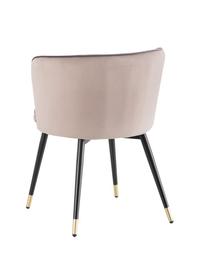 Sametová čalouněná židle Luisa, Pudrově růžová, černá, Š 50 cm