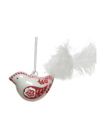 Kerstboomhanger Flora B 8 cm, set van 2, Rood, wit, B 8 x H 5 cm