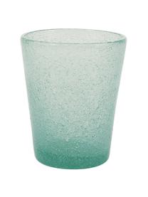 Mondgeblazen waterglazen Cancun met luchtholten, 6 stuks, Mondgeblazen glas, Groen, Ø 9 x H 10 cm