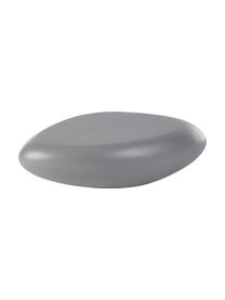 Mesa de centro ovalada en forma de piedra Pietra, Plástico de fibra de vidrio lacado, Gris, An 116 x F 77 cm