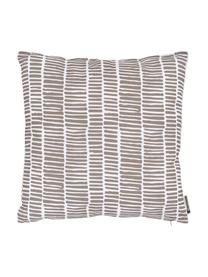 Venkovní polštář Little Stripe, s výplní, 100 % polyester, Bílá, šedobéžová, Š 47 cm, D 47 cm