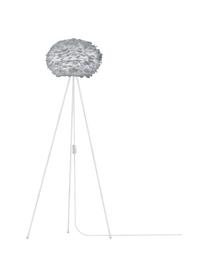 Lampenschirm Eos aus Federn, Gänsefedern, Stahl, Hellgrau, Ø 65 x H 40 cm