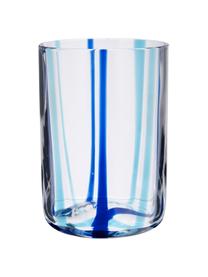 Vasos de vidrio soplados artesanalmente Melting Pot Sea, 6 uds., Vidrio, Azul, transparente, Ø 7-9 x Al 9-11 cm, 250-440 ml