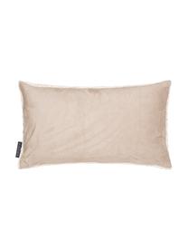 Zachte kussenhoes Bina met gouden opschrift, Ivoorkleurig, goudkleurig, beige, 30 x 50 cm