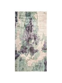 Viskose-Teppich Malu mit abstraktem Muster, Flor: 100% Viskose, Beige, Grün, Grau, B 80 x L 150 cm (Größe XS)