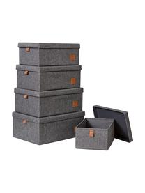 Aufbewahrungsboxen Premium, 5er-Set, Dunkelgrau, Braun, Set mit verschiedenen Größen