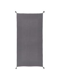 Nappe avec houppes Benini, Gris foncé