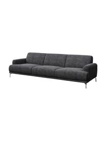 Sofa z systemem Zero-Spot Puzo (3-osobowa), Tapicerka: 100% poliester z Zero Spo, Nogi: metal lakierowany, Ciemny szary, S 240 x G 84 cm