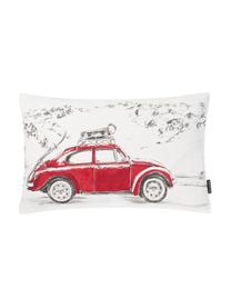 Housse de coussin rectangulaire Dodo, Blanc, rouge, gris