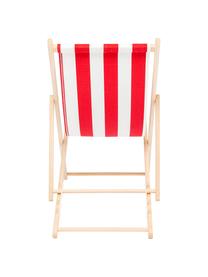 Klapbare ligstoel Hot Summer, Frame: beukenhout, Rood, wit, beukenhoutkleurig, B 96 x D 56 cm