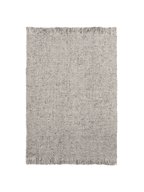 Tapis en laine gris clair tissé main Alvin, Gris chiné