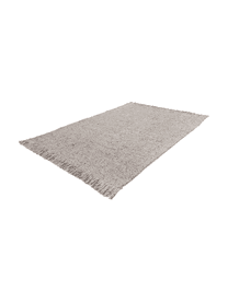 Tapis en laine gris clair tissé main Alvin, Gris chiné