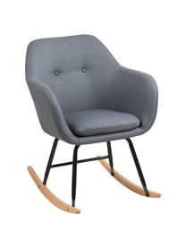 Fauteuil à bascule scandinave gris foncé Emilia, Tissu gris foncé, larg. 57 x prof. 69 cm