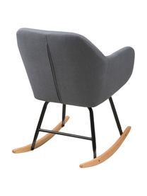 Fauteuil à bascule scandinave gris foncé Emilia, Tissu gris foncé, larg. 57 x prof. 69 cm