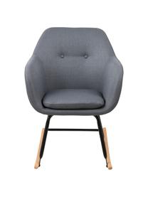 Fauteuil à bascule scandinave gris foncé Emilia, Tissu gris foncé, larg. 57 x prof. 69 cm