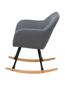 Fauteuil à bascule scandinave gris foncé Emilia, Tissu gris foncé, larg. 57 x prof. 69 cm