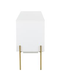 Credenza bianca con ante Jesper, Corpo: bianco Piedini: dorato lucido, Larg. 160 x Alt. 80 cm