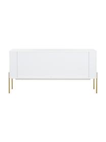 Credenza bianca con ante Jesper, Corpo: bianco Piedini: dorato lucido, Larg. 160 x Alt. 80 cm