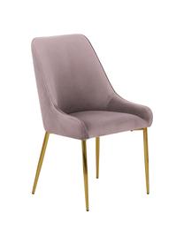 Chaise velours rembourré moderne Ava, Velours mauve, larg. 53 x prof. 60 cm