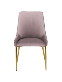 Chaise velours rembourré moderne Ava, Velours mauve, larg. 53 x prof. 60 cm