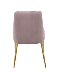 Fluwelen stoel Ava in roze, Bekleding: fluweel (100% polyester), Poten: gegalvaniseerd metaal, Fluweel mauve, B 55 x D 60 cm