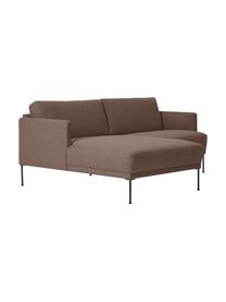 Sofa narożna Fluente, Tapicerka: 100% poliester Dzięki tka, Stelaż: lite drewno sosnowe z cer, Nogi: metal malowany proszkowo, Nugatowa tkanina, S 198 x G 152 cm, lewostronna