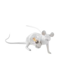 Design-Tischlampe Mouse, Kunstharz, Weiß, 21 x 8 cm